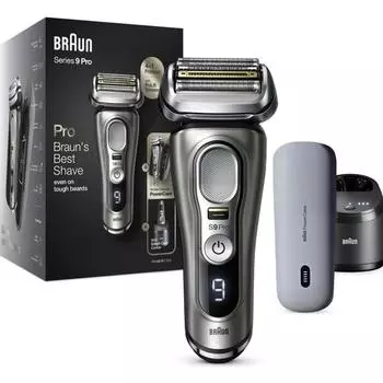 Бритва Braun Series 9 Pro 9475CC для сухой и влажной уборки + очистка и зарядка + перезаряжаемый дорожный футляр