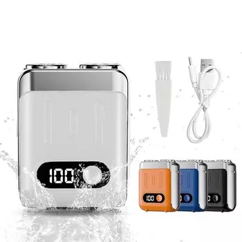 бритва CCDBD небольшого размера электрическая бритва для бритья электробритва для бритья мужская бритва для гладкого бритья перезаряжаемая роторная бритва Type-C с низким уровнем шума IPX7