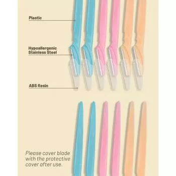 Бритва для бровей для женщин, 12 шт. Инструмент для дермапланирования для лица, профессиональная бритва для лица для женщин, средство для удаления волос на лице