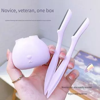 Бритва для бровей «Маленький кролик», бритва для бровей, безопасное удаление волос на лице, триммер для бровей, инструменты для макияжа для женщин розовый