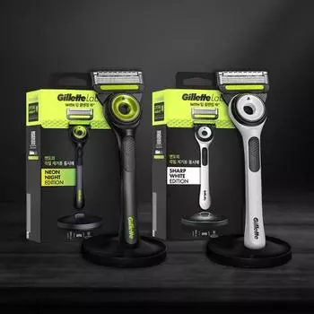 Бритва для глубокого очищения Gillette Labs, белый/неоновый (Ручка + 1 лезвие), Корейская мужская популярная косметика sharp white edition