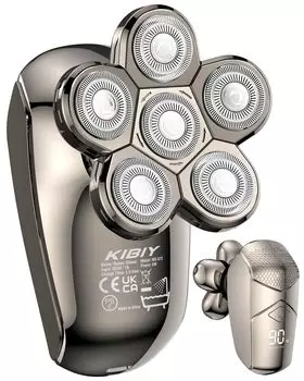 Бритва для кожи головы Бритва для кожи головы Kibiy 6D Плавающая головка Бритва IPX7 Водонепроницаемая зарядная электробритва Бритва Электробритва Электробритва Роторная