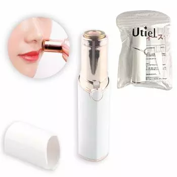 Бритва для лица электрическая, пушистая, на батарейках, белая, месяц, на японском языке, инструкция, женская, бритва, легкая, маленькая, для волос, для мам белый