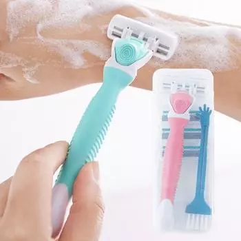 Бритва для подмышек, безопасная бритва для бритья, женский триммер, бритва для бикини, бритва с полосками алоэ, бритва для подмышек pink-1pc