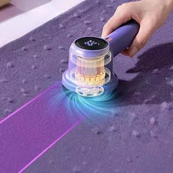 Бритва для ткани, устройство для удаления катышков, аккумуляторная светодиодная подсветка, регулируемая скорость, 6-лезвийный резак для одежды, триммер для свитеров белый