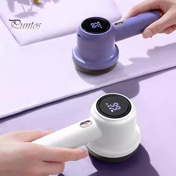 Бритва для ткани, устройство для удаления катышков, аккумуляторная светодиодная подсветка, регулируемая скорость, 6-лезвийный резак для одежды, триммер для свитеров фиолетовый