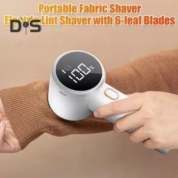 Бритва для удаления катышков, электрическая бритва с 6 лезвиями для одежды, свитеров, для удаления катышков, пуха, диванной мебели, USB-зарядка, шарик для волос чёрный