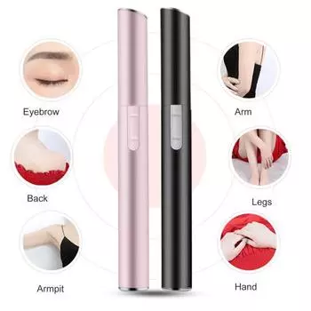 Бритва для волос, безболезненная, эффективная, мини-электрическая ручка, триммер для бровей для путешествий розовый