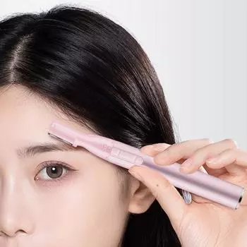 Бритва для волос безболезненная эффективная мини-электрическая ручка-триммер для бровей для дома розовый