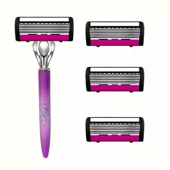 Бритва для волос на теле для женщин с 7-слойным лезвием для бритья волос на ногах и подмышками, ручная бритва для бритья ног