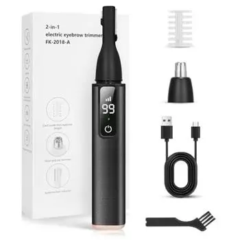 Бритва для волос в носу и бровей, поступление 1 шт. Светодиодный дисплей питания, 4 цвета, зарядка через USB, машинка для стрижки волос в носу, машинка для стрижки бровей, машинка для стрижки волос в носу