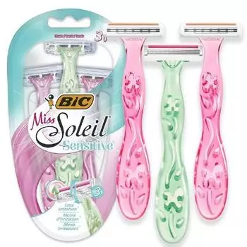 Бритва для женщин BIC Miss Soleil Sensitive с тремя лезвиями, 3 шт., 3 шт., 1 шт., корейское лезвие для бритвы