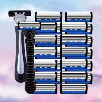 Бритва для женщин из нержавеющей стали, триммер для волос, бритва для лица с защитным чехлом, 3 сменными лезвиями и 1 рукояткой для ножа