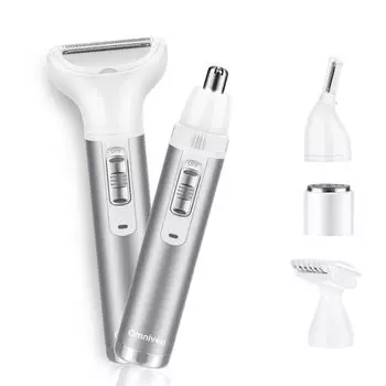 Бритва для женщин vio функции в легком для бровей USB электрический все лицо тело пушистые нежелательные волосы для всей ванны влажный и сухой подарок [5 1, серебряный