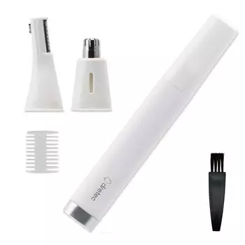 Бритва dretec с расческой Mayu Электробритва Многофункциональная бритва для лица Стрижка бровей Носовая машинка для стрижки волос Компактная дорожная женская насадка 3 типа Белый