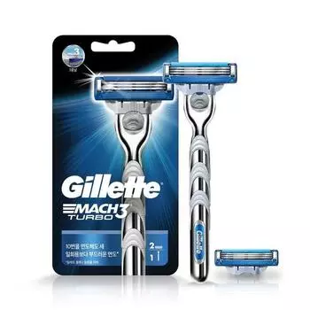 Бритва Gillette Mach3 Turbo с 3 лезвиями, 2 шт., 1 упаковка, 1 шт., корейское лезвие для бритвы