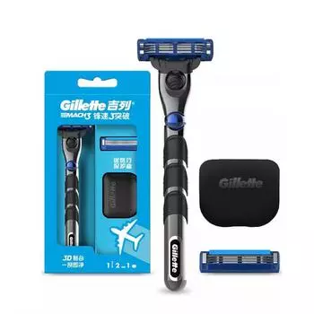 Бритва Gillette Mach 3 Turbo 1 ручка 2 лезвия Плавающая головка бритвы на 10 % меньше, чем в серии Fusion Более гибкое бритье без пропусков