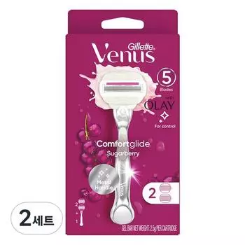 Бритва Gillette Venus Olay Sugarberry + 2 лезвия, 1 набор, 2 шт., корейское лезвие