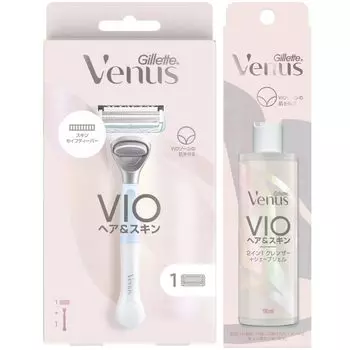Бритва Gillette Venus VIO Hair Skin 1 сменный очищающий гель для бритья 190 мл набор [оптовая закупка] и для женщин (с лезвием) + 2-в-1 +