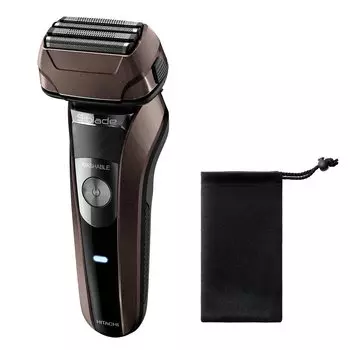 Бритва Hitachi Reciprocating Shaver из нержавеющей стали с 4 лезвиями и 3D-головкой TD темно-коричневого цвета, мужская, S-образная, RMH-F850B