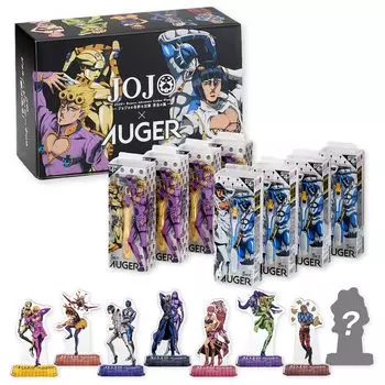 Бритва JOJO x AUGER в полной комплектации 2 оригинальных лимитированных цвета по 4 упаковки в каждой по 5 запасных лезвий в каждой Акриловая подставка 8 типов в комплекте 5 лезвий Бритва