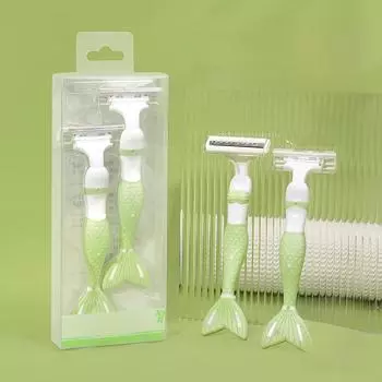 Бритва Kaqi Duoduo Mermaid, 2 шт.: 3-слойная бритва для удаления волос подмышками и на ногах (Модель КК817)