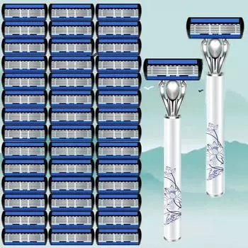 Бритва классическая 6-слойная безопасная бритва для мужского бритья и удаления волос у женщин лезвия для бритья ручная бритва