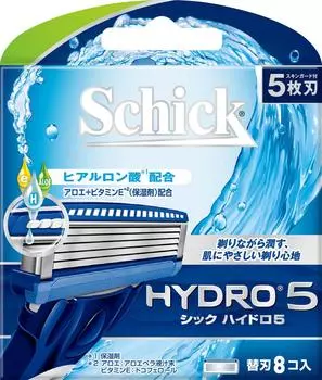 Бритва Schick 5 Blades Hydro 5, сменные лезвия, 8 шт., мужская белый