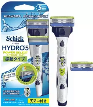 Бритва Schick Hydro 5 Power Select Double Holder 2 Spare из нержавеющей стали с 5 лезвиями (Корпус + Лезвия) Мужской