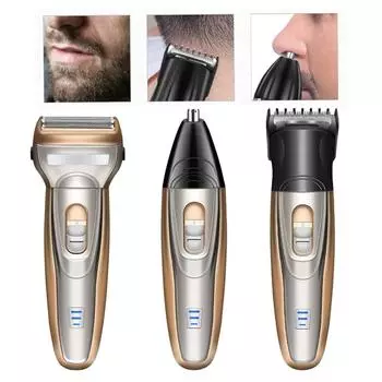 Бритва три в одном, электрик, многофункциональная машинка для резки головки 3 в 1, машина для стрижки волос в носу, многоцелевой тример для челюсти, бороды, бритья подбородка US Plug