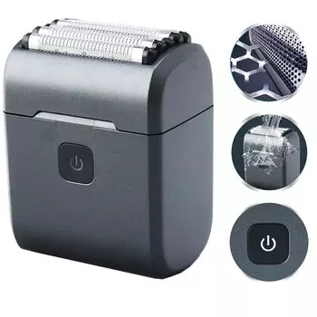 Бритва водонепроницаемая мини-бритва перезаряжаемая IPX7 Принятое острое лезвие ножа Функция блокировки для путешествий Зарядка Лезвие для влажного тела Электробритва Электробритва чёрный