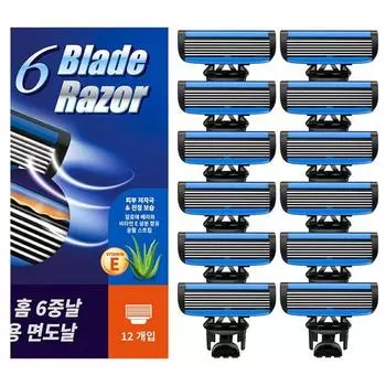 Бритвенные лезвия Comet Home с 6 сменными лезвиями, 12 штук, 1 набор, корейские бритвенные лезвия