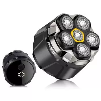 Бритвы для лысых мужчин, водонепроницаемая аккумуляторная электробритва Wyklaus, бритва для влажного и сухого бритья головы и лица для мужчин, светодиодный дисплей,