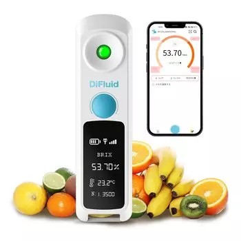 Brix Meter Цифровой Высокоточный Водонепроницаемый IP67 Конструкция Точность Bluetooth Карманный Сахариметр Измерительный Прибор Для Измерения Содержание Сахара белый