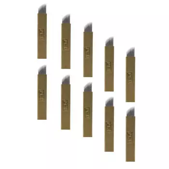 (Бризанд) 10 шт. 12 контактов перманентный макияж брови татуировки лезвия иглы для микроблейдинга One Size золотой