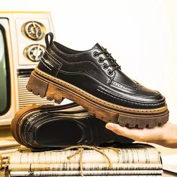 Brock leather shoes autumn new men s business dress groom shoes fashion versatile retro British suit men s shoes 39