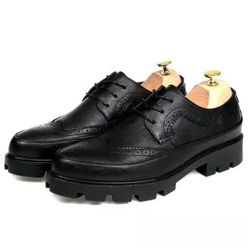 Brock tide shoes autumn men s British casual heightening leather shoes Korean version of the trend of new leather shoes 38
