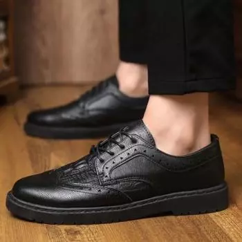 Brogue Мужская повседневная обувь, формальная, новинка, деловая, классическая, оригинальная, 2024 года, тренд, бесплатная доставка, летняя распродажа 39