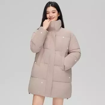 Broken flower stand-up neck cotton jacket season loose short cotton coat bread loose M