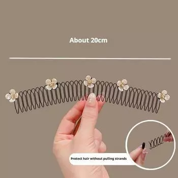 Broken Hair Tidying Artifact Invisible Fixed Hairpin Exquisite Pull Hair Comb Insert Comb Female Temperament Four-leaf Clover Hair Accessories