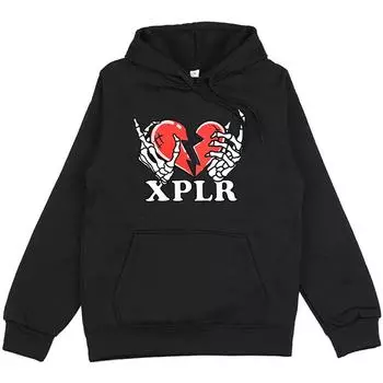 Broken Heart Sam and Colby Xplr-r Hoodies Ropa Hombre Sudaderas Длинные рукава Модные мужские/женские толстовки Уличная мужская толстовка с капюшоном XS серый