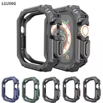 Бронированный чехол для Apple Watch Ultra 49 мм, жесткий защитный чехол для ПК, бампер, чехол для iWatch Ultra, ударопрочный водонепроницаемый корпус для часов 40mm чёрный