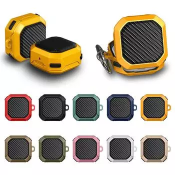 Бронированный чехол для наушников для Samsung Galaxy Buds 2 Pro Live, чехол для Galaxy Buds2 Pro, прочный чехол, полная защита из углеродного волокна с крючком Galaxy Buds Live