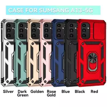 Бронированный чехол для телефона Samsung Galaxy A13 5G/Samsung Galaxy A04s, защита объектива камеры, противоударный чехол с металлическим кольцом-подставкой Samsung Galaxy A13 5G розового золота