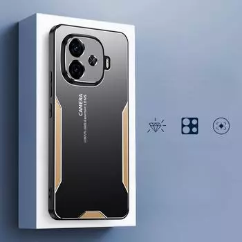 Бронированный чехол из алюминиевого сплава для IQOO Z9 Turbo Z9X Z8X Ультратонкий защитный чехол для камеры Противоударный мягкий силиконовый чехол-бампер для VIVO Y200i Y100 4G Y17S iqoo Z9 turbo синий