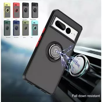 Бронированный матовый чехол для Google Pixel 8 7A 7 6 Pro, чехол с кольцом, магнитный держатель-подставка, противоударный, полная защита для бизнеса For Pixel 7A