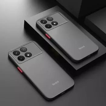 Бронированный матовый чехол для Xiaomi POCO X6 Pro 5G, роскошный матовый прозрачный чехол для телефона Redmi Note 12 4G 11 10 9 11s, тонкий противоударный бампер For POCO X6 Pro 5G темно-зеленого