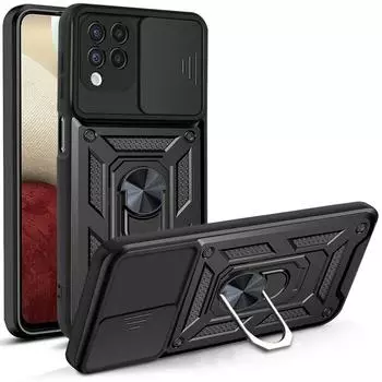 Бронированный противоударный чехол для Samsung Galaxy A12 A 12, защитный чехол для объектива камеры телефона, магнитный автомобильный держатель, чехол с кольцом for A12