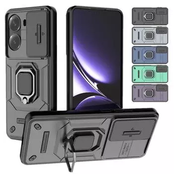 Бронированный противоударный чехол для Xiaomi Poco X7 Pro 5G защитный чехол кольцо магнитная подставка держатель Coque Fundas Capa For Poco X7 Pro&Poco x7 pro чёрный