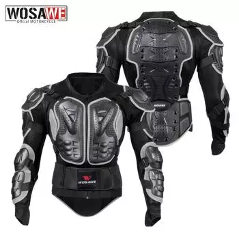 Броня Мотоциклетная куртка Защита позвоночника Грудь Мотокроссовая куртка Гоночная защита M чёрный